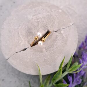 Χρυσό βεράκι με πέρλες