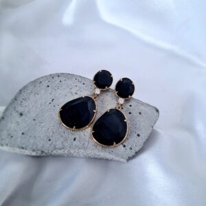 Σκουλαρίκια μαύρα κρυστάλλινα