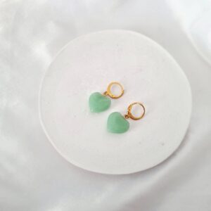 Σκουλαρίκια με φυστικί καρδιές